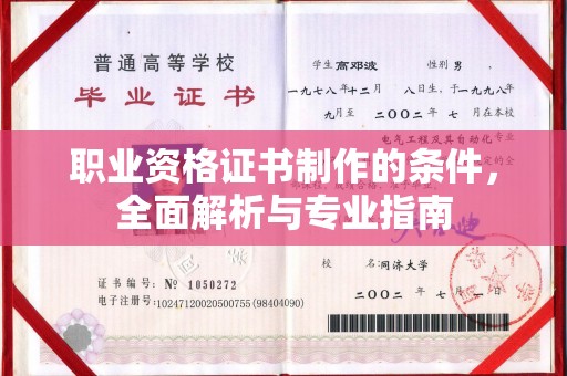 凌海职业资格证书制作的条件，全面解析与专业指南